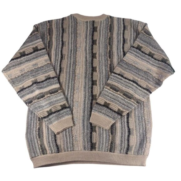Vintage American Priority Neutral 3D Knit Cosby Style Crewneck Sweater 9… - Picture 4 of 7